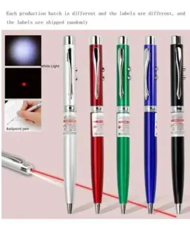 עט כדורי 3 ב-1 עם לייזר ופנס LED